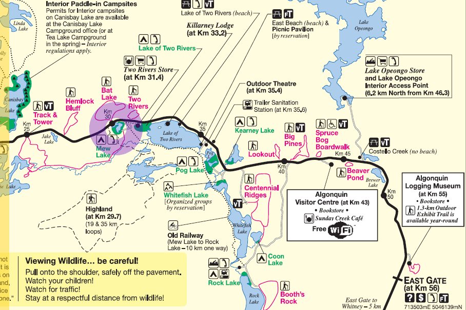 Map Of Algonquin Park Pdf - New River Kayaking Map